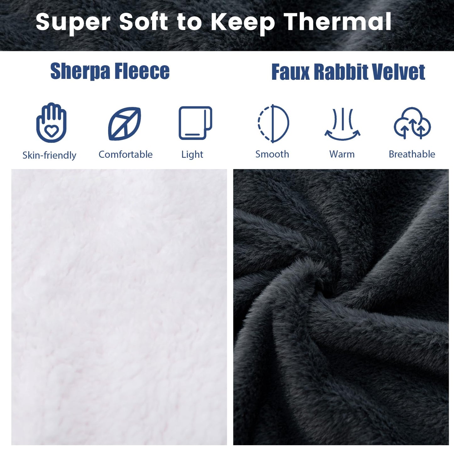 Electric Heated Blanket Throw with 10 Heat Settings
