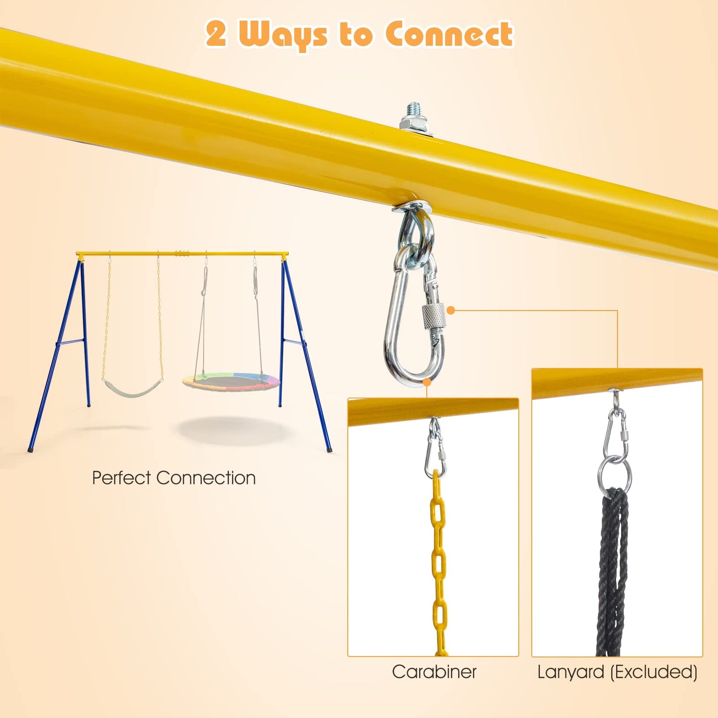 Metal Swing Stand for 2 Swings
