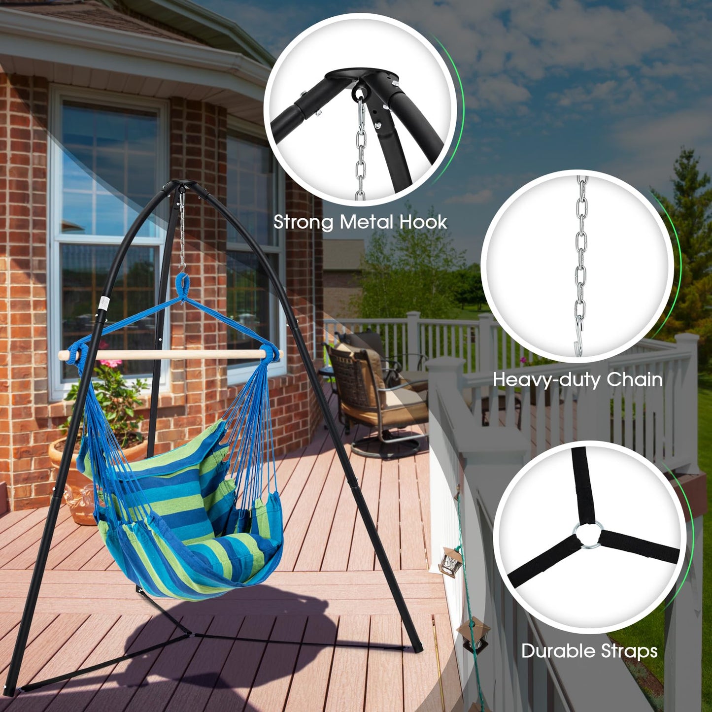 Hanging Chair Stand with Hanging Chain for Lounger Saucer