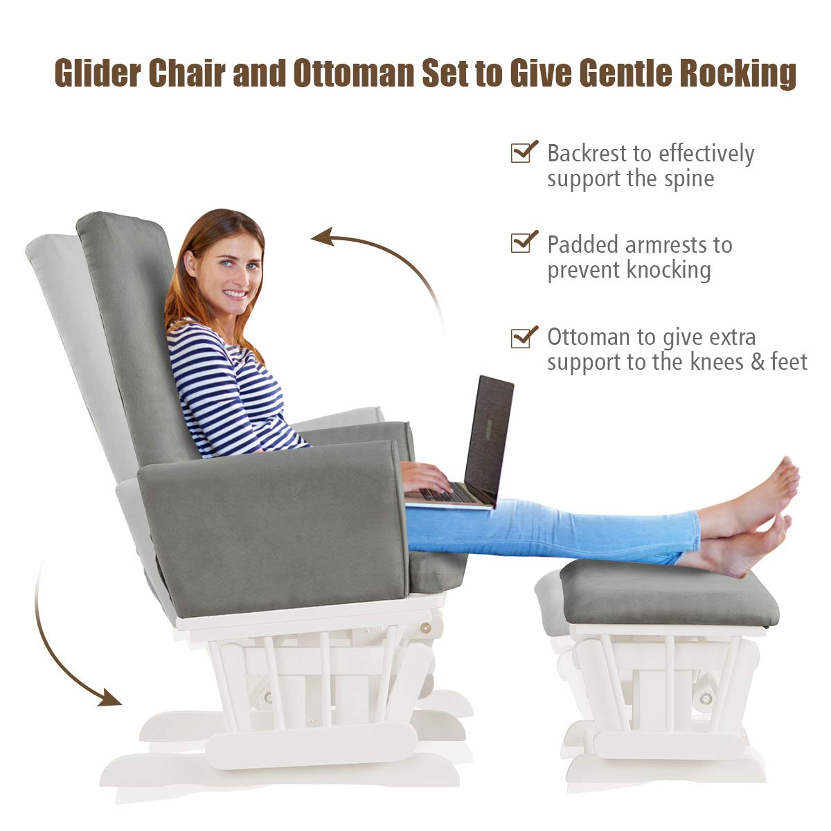 Reclining Maternity Chair with Padded Cushions