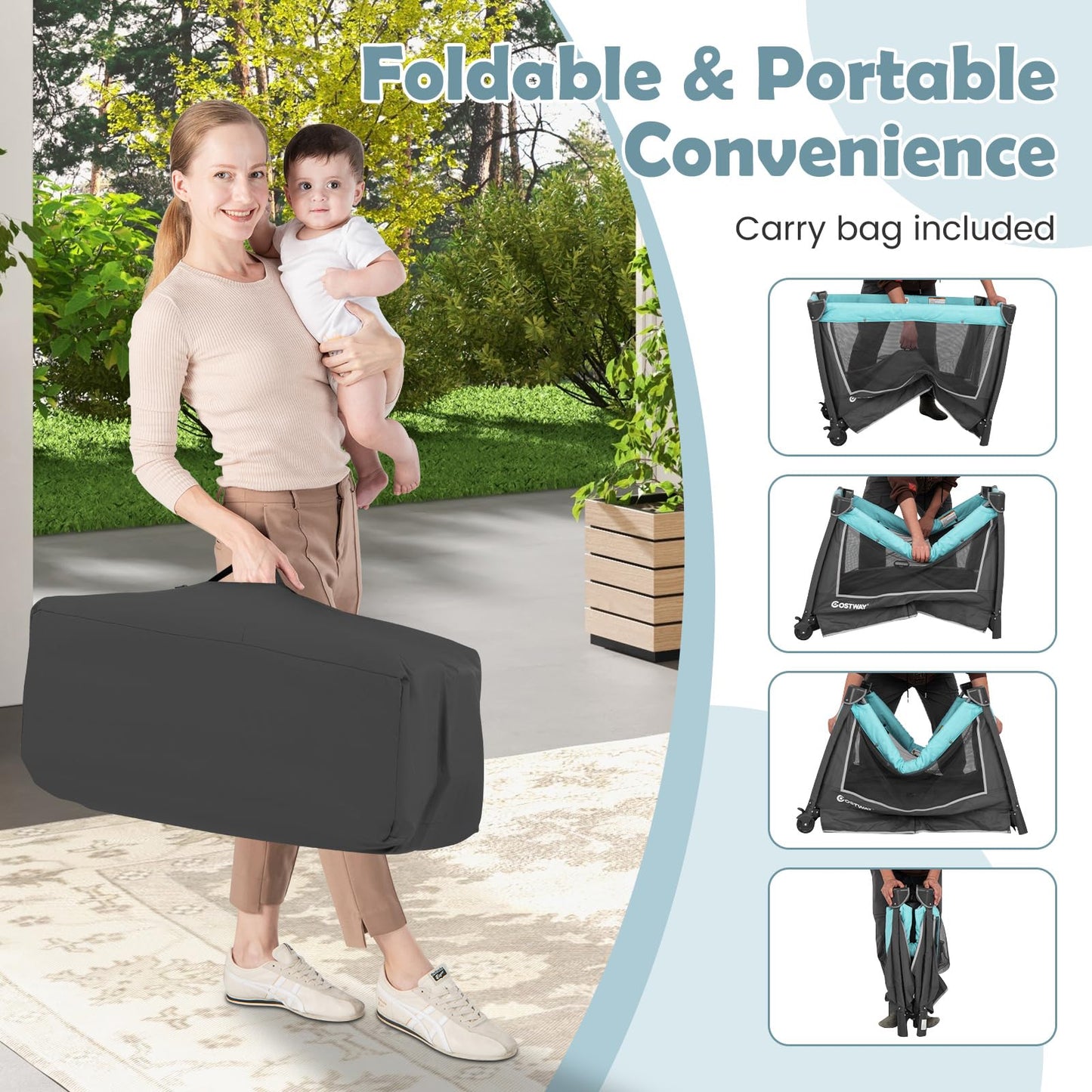 Portable Baby Bed Playard with Bassinet