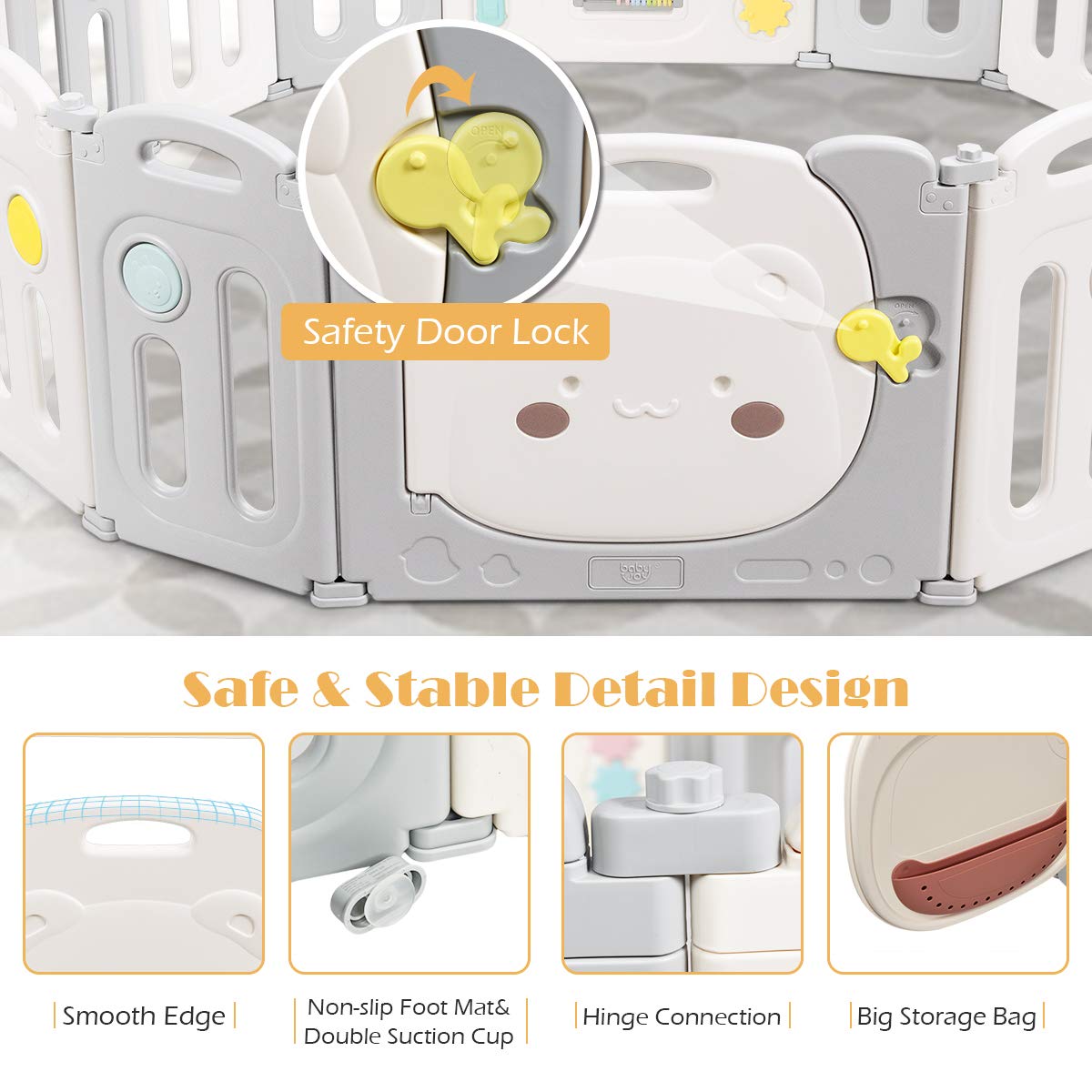 Toddler Playard Activity Center with Lockable Door