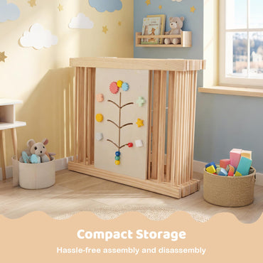 Wooden Baby Playpen Adjustable Multi-Shape Large Play Yard for Infants and Toddlers