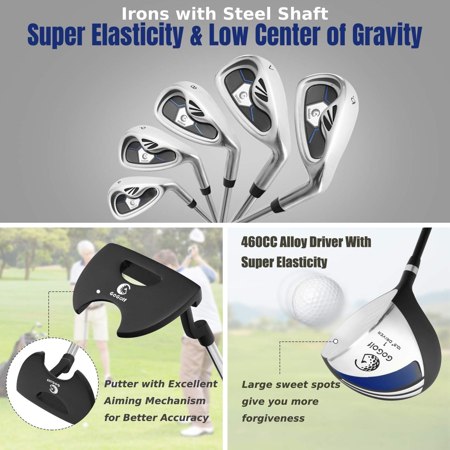 Men's Complete Golf Clubs Package Set 10 Pieces