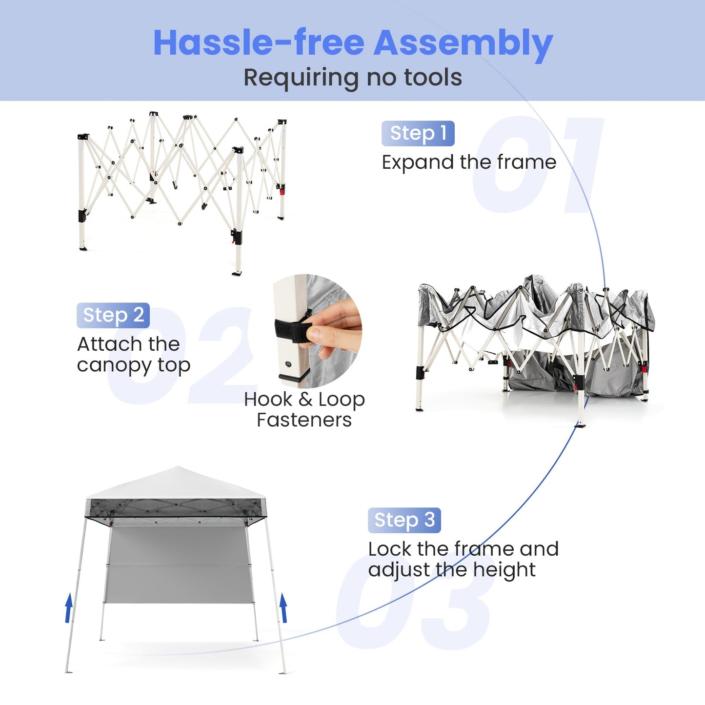 Pop up Canopy Tent with 1 Sidewall Outdoor Easy Setup Folding Gazebo Shelter