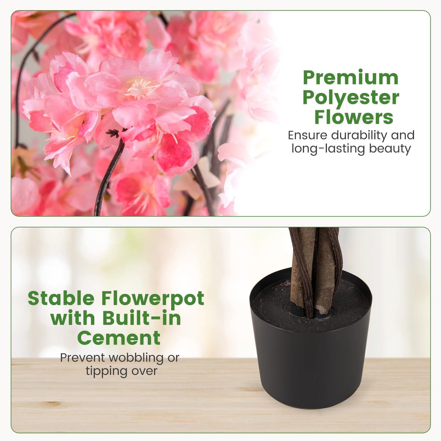 163CM Tall Artificial Cherry Blossom Tree with Flowers