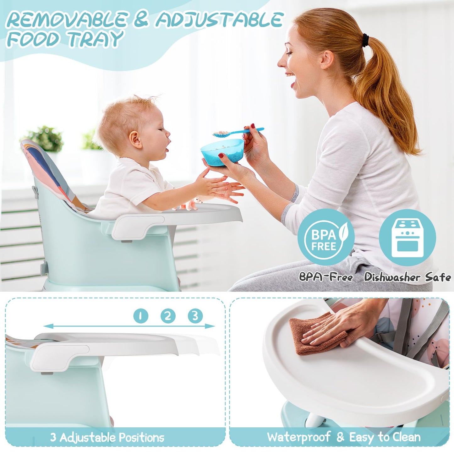 6 in 1 Convertible High Chairs for Babies and Toddlers