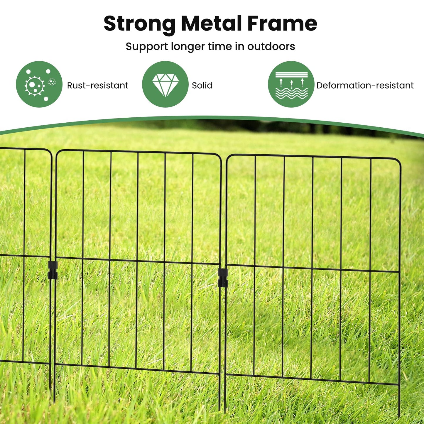 15PCS Garden Fence Outdoor Metal Rustproof Landscape Decorative Fencing Panels