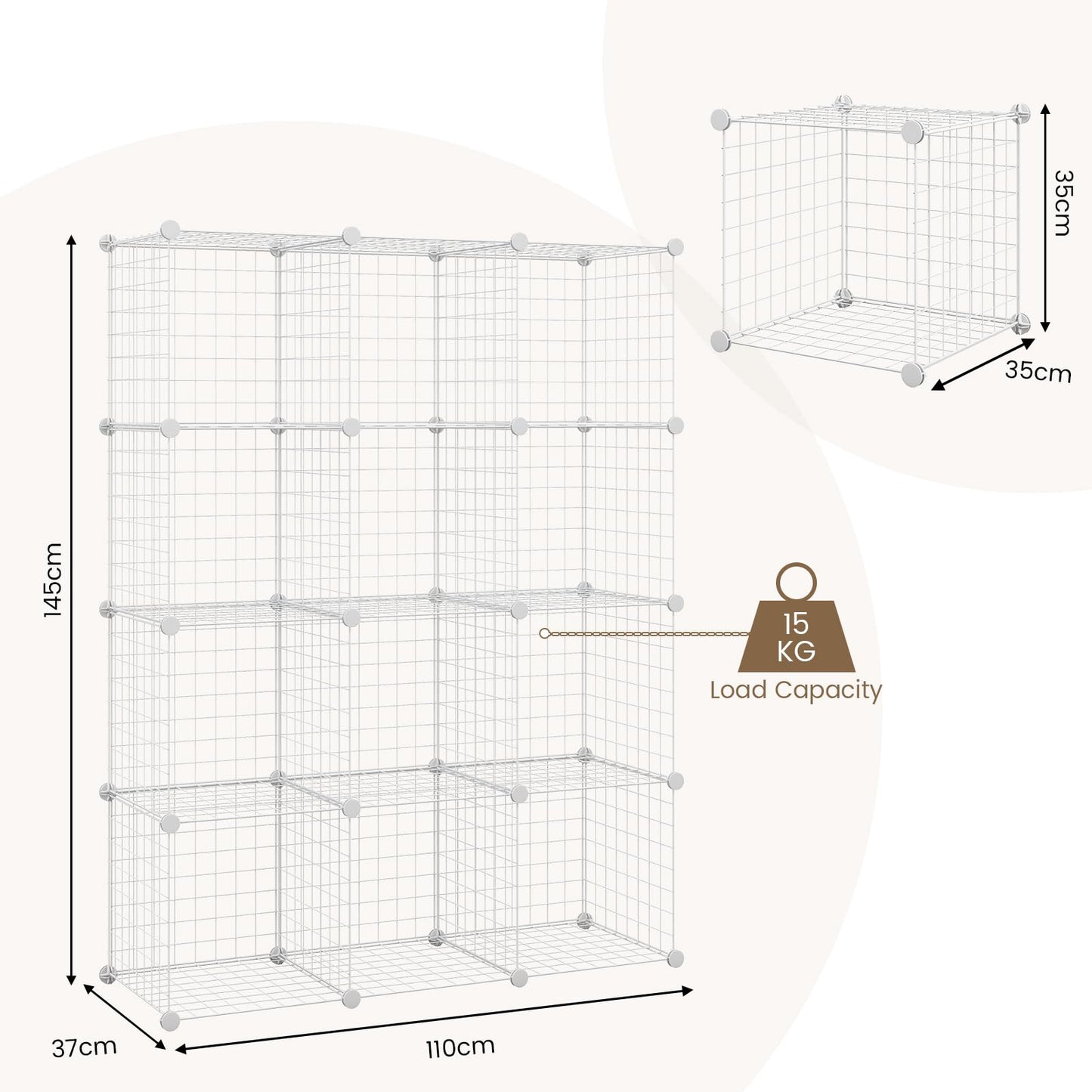 12 Wire Cube Storage Unit