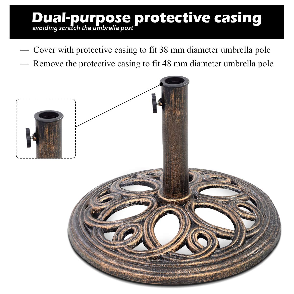 11KG Round Umbrella Base Stand with Premium Cast Iron
