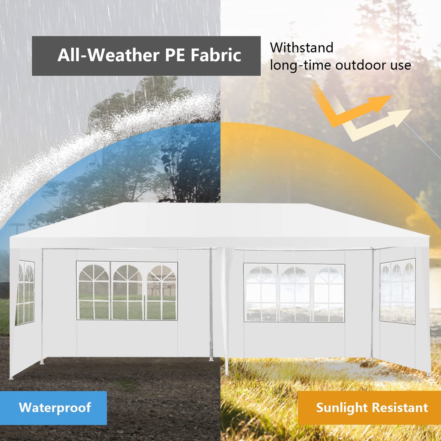 Garden Gazebo with Carry Bag and 4 Side Walls