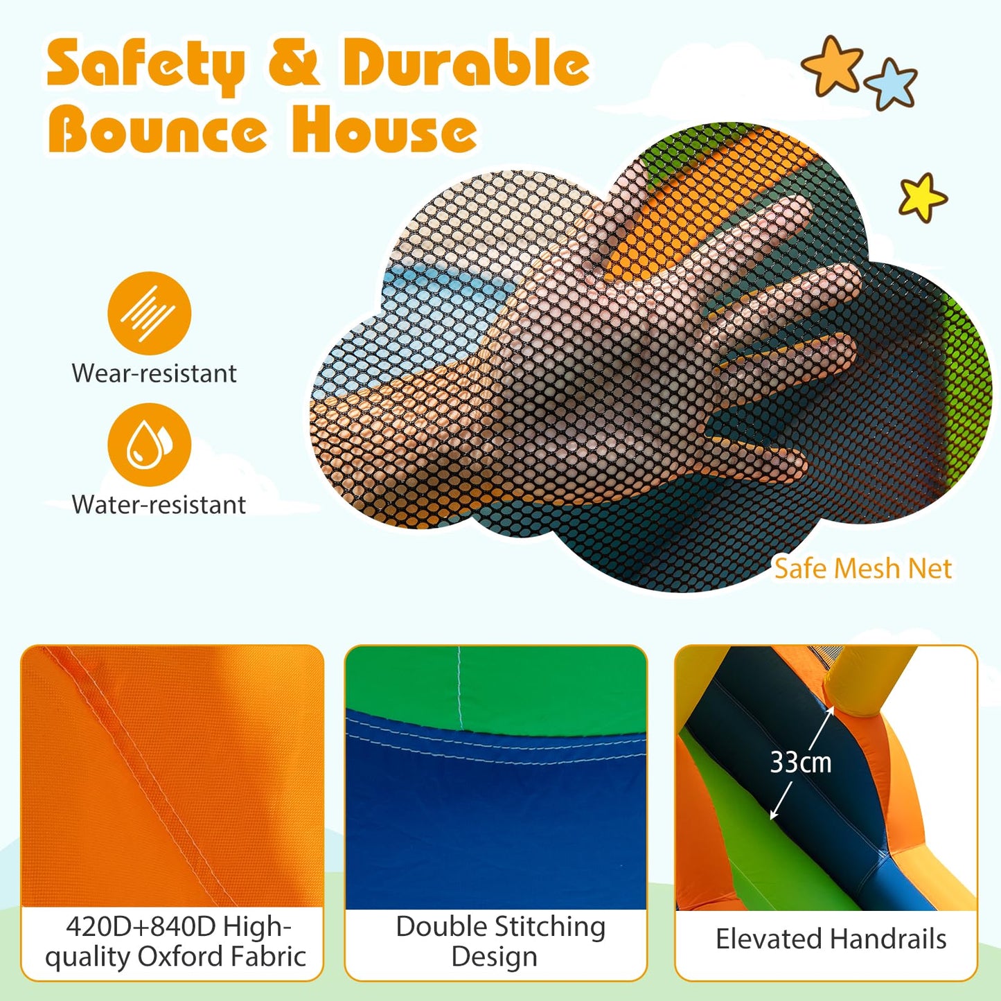 8 in 1 Kids Bouncy Castle with Slide