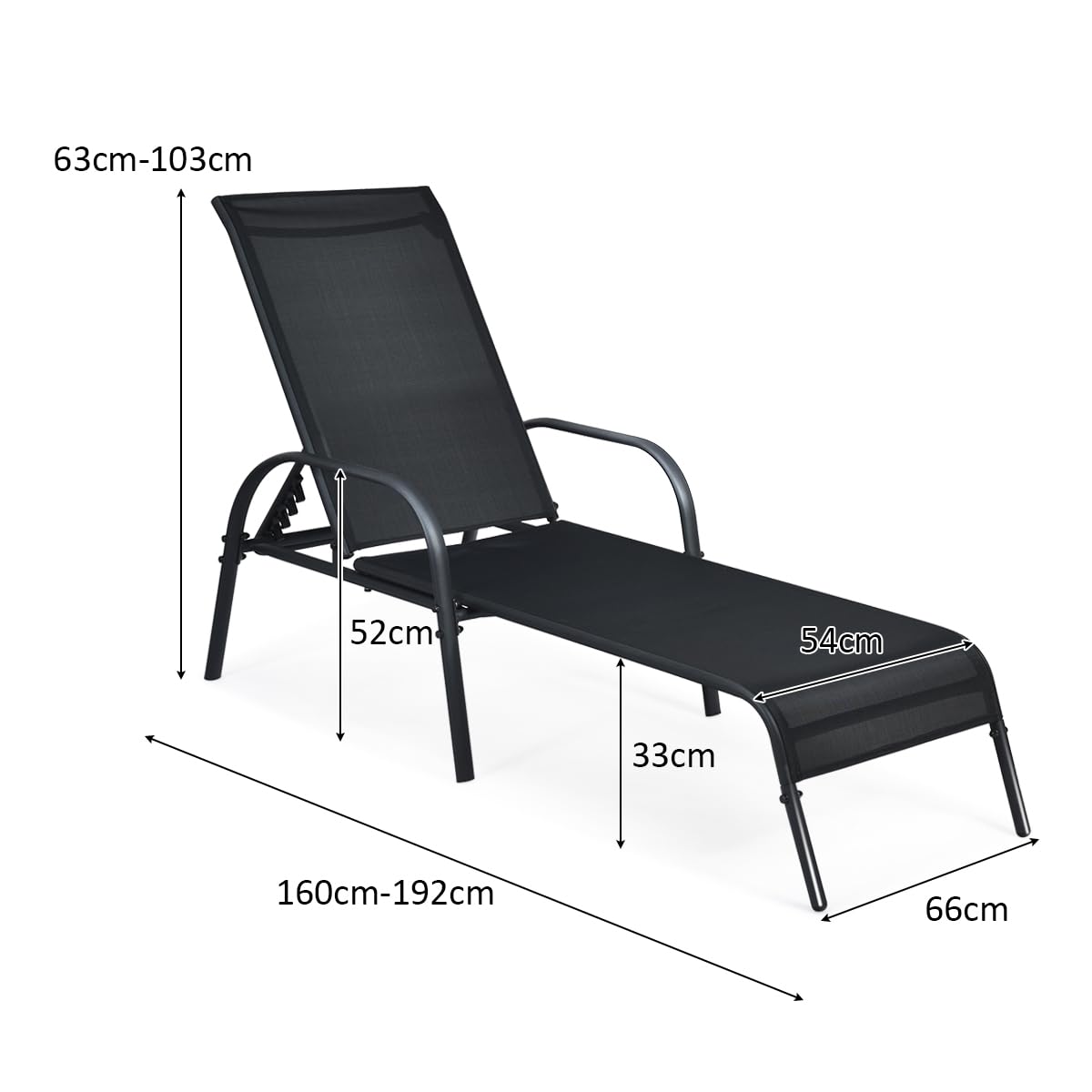 5-Level Adjustable Garden Sun Lounger