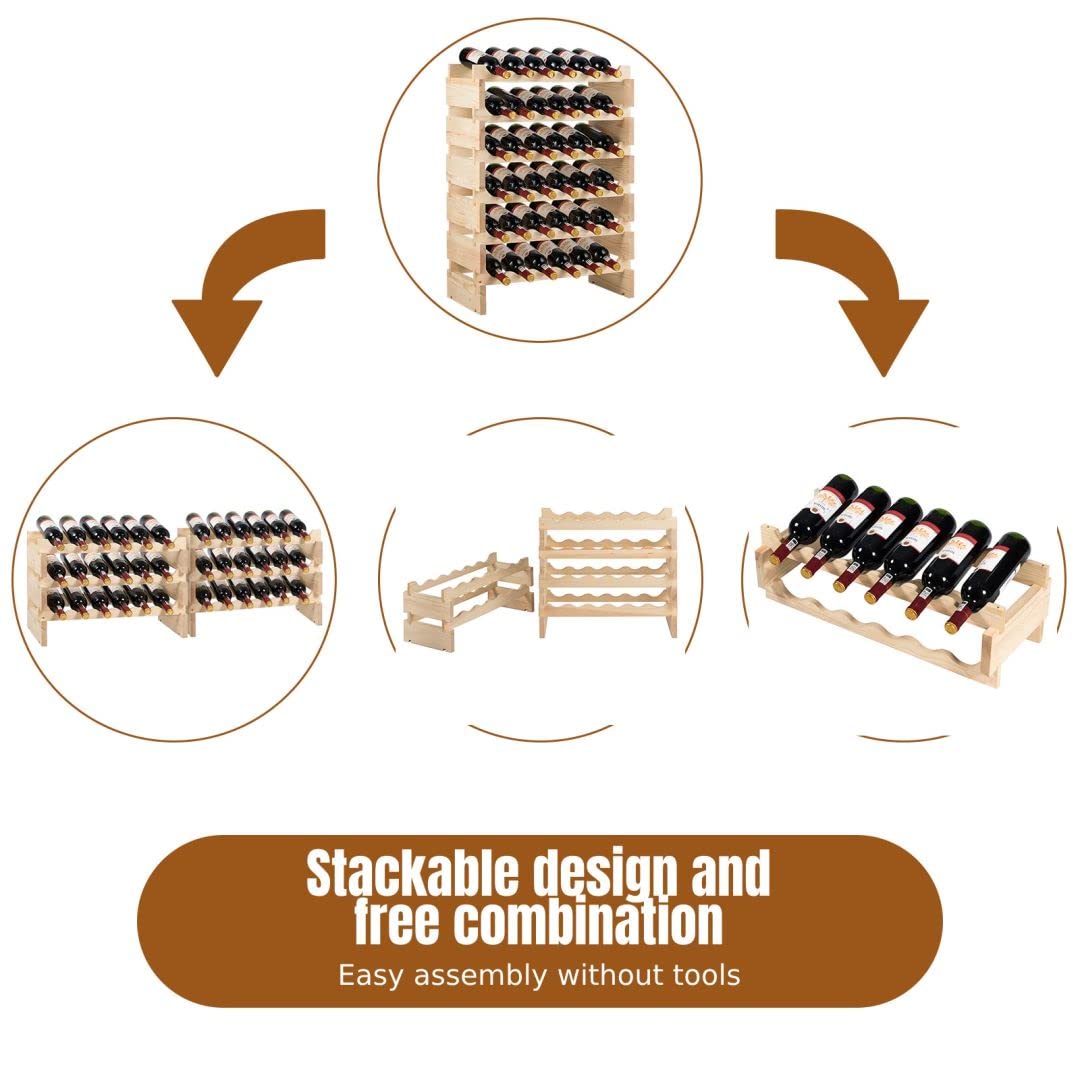 6 Tier Wine Rack with stackable Design for 36 Bottle