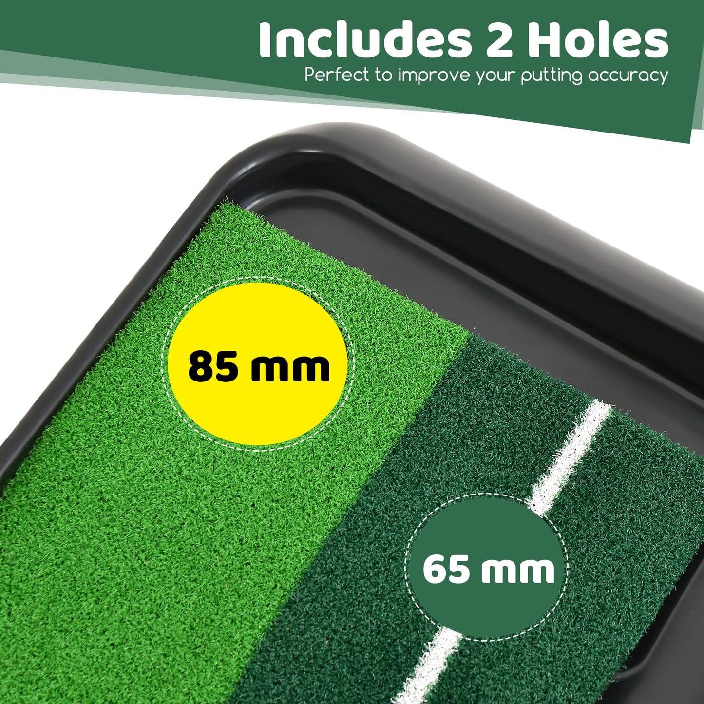 25 mm Golf Hitting Mat Includes 2 Rubber Tees and 2 Alignment Sticks