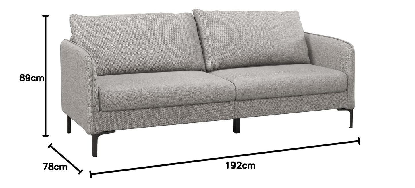 Modern Loveseat 3-Seater Upholstered Sofa with Washable Cushion Covers