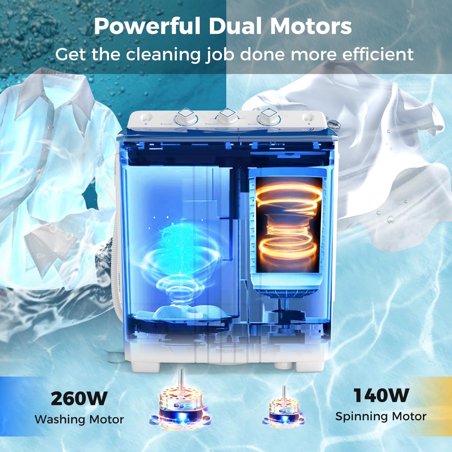 Portable Washing Machine with Drain Pump for Apartment Dorm