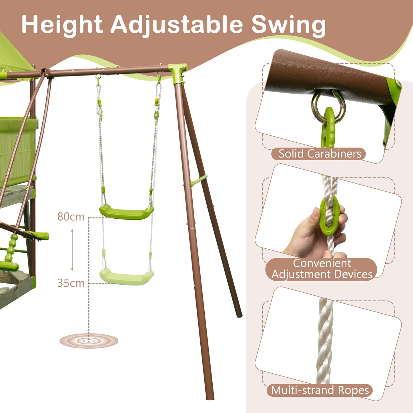7 in 1 Heavy Duty Metal Swing Stand with Slide