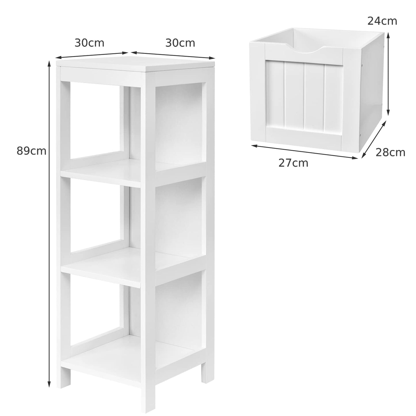 Bathroom Storage Cabinet with 2 Removable Drawers and Open Shelf