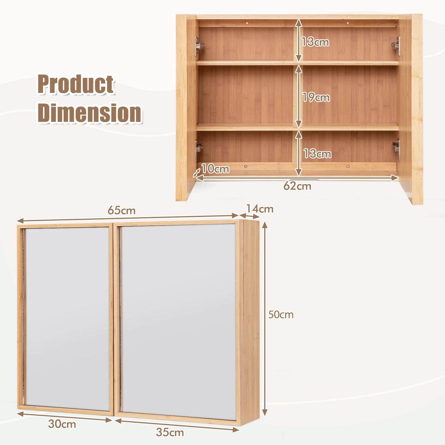 Wall Mounted Storage Cupboard with Reversible Double Door