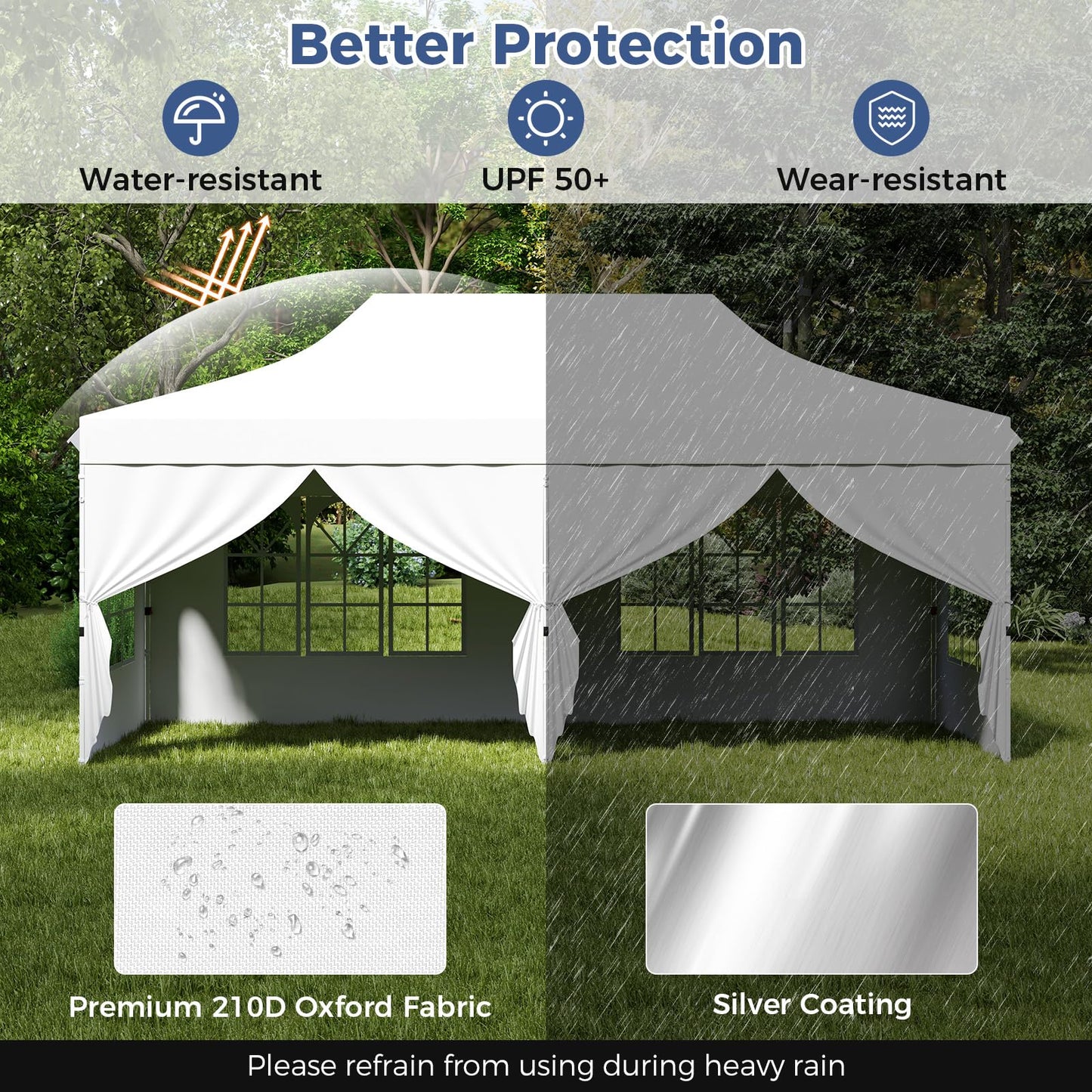 3m x 6m Outdoor Garden Shelter with 6 Sidewalls and Carrying Bag