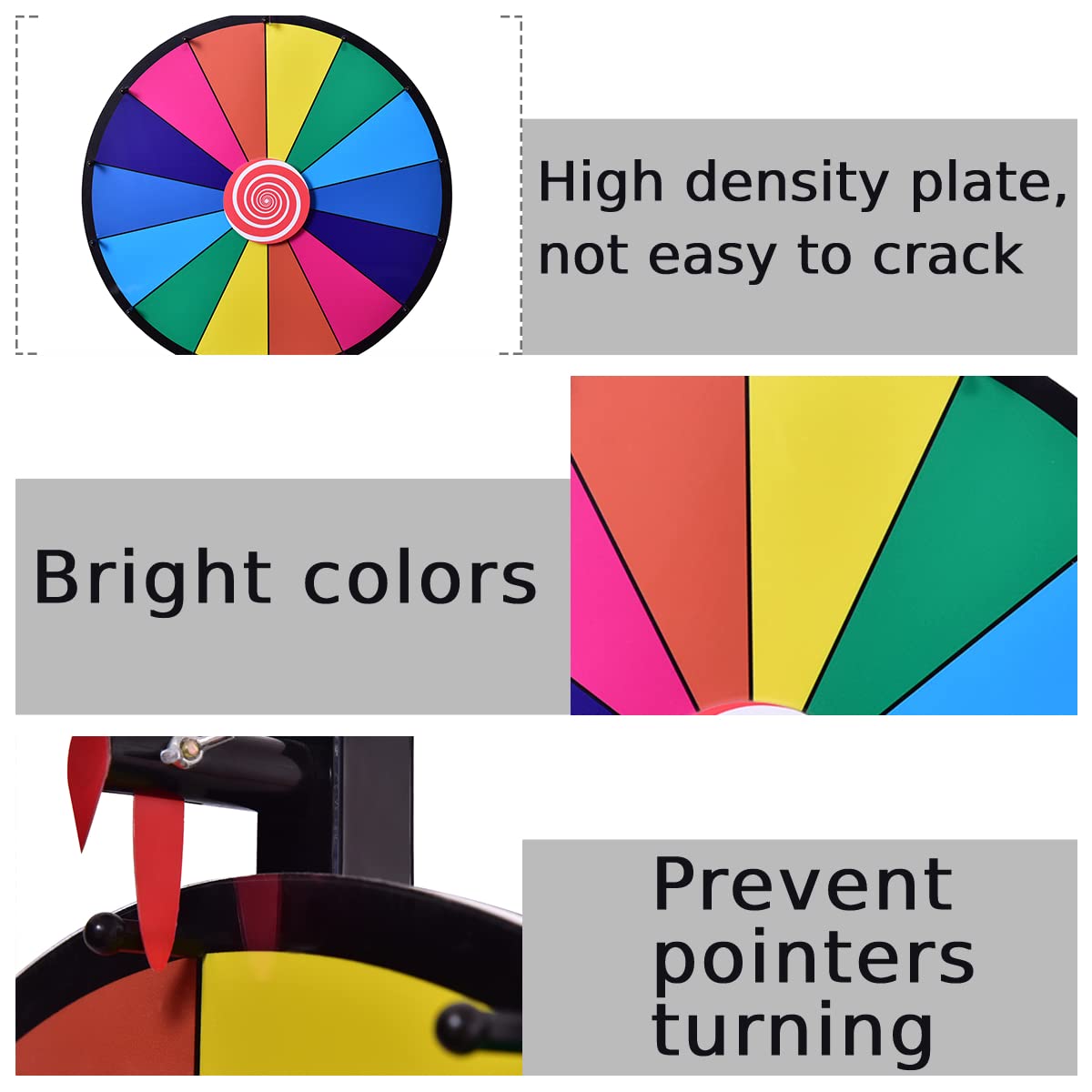 Color Prize Wheel 14 Slots Dry Eraser Trade Show Fortune