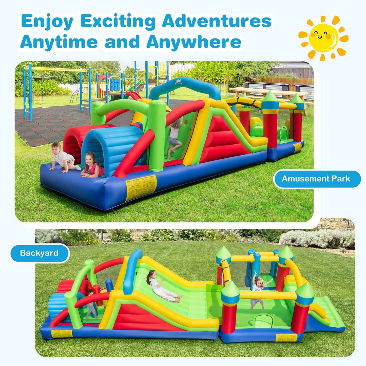 Giant Kids Bouncy Castle with Blower for Boys Girls 3-10 Years Old
