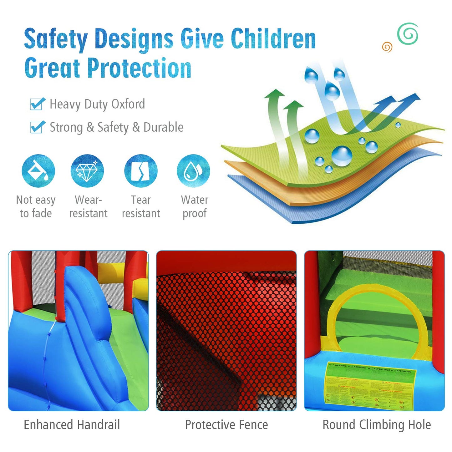 Kids Inflatable Water Park with Slide for Summer Outdoor Play