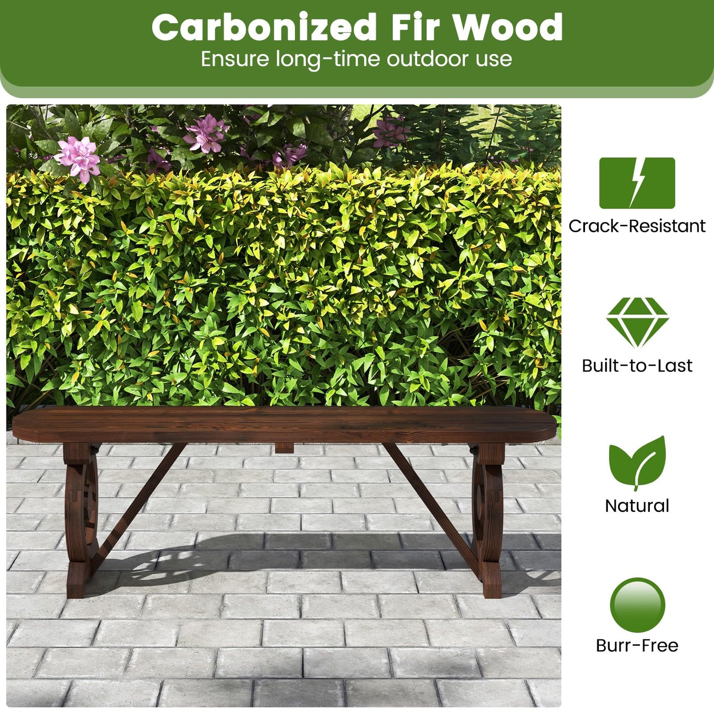 Wagon Wheel Shape 2-Seater Garden Bench