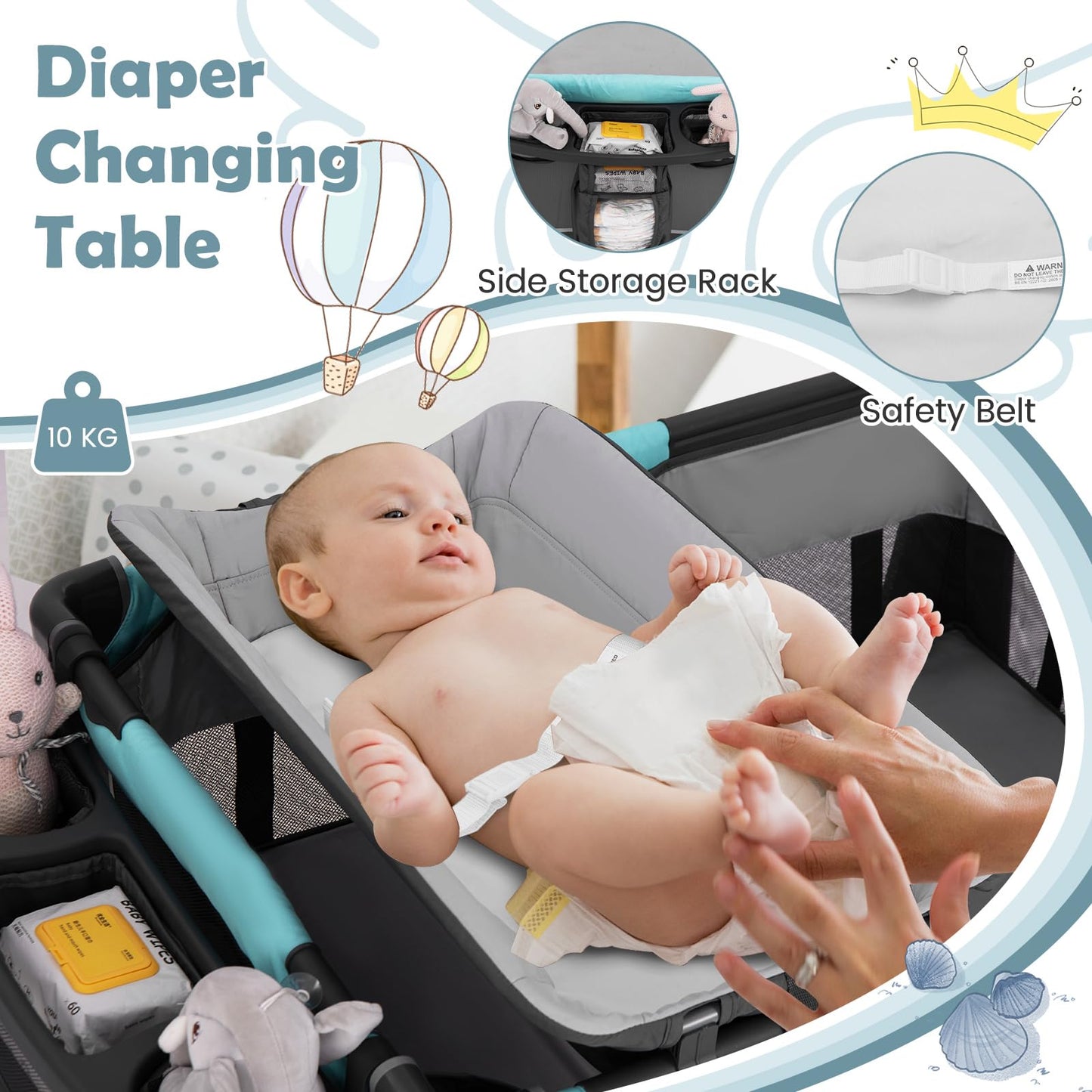 Portable Baby Bed Playard with Bassinet