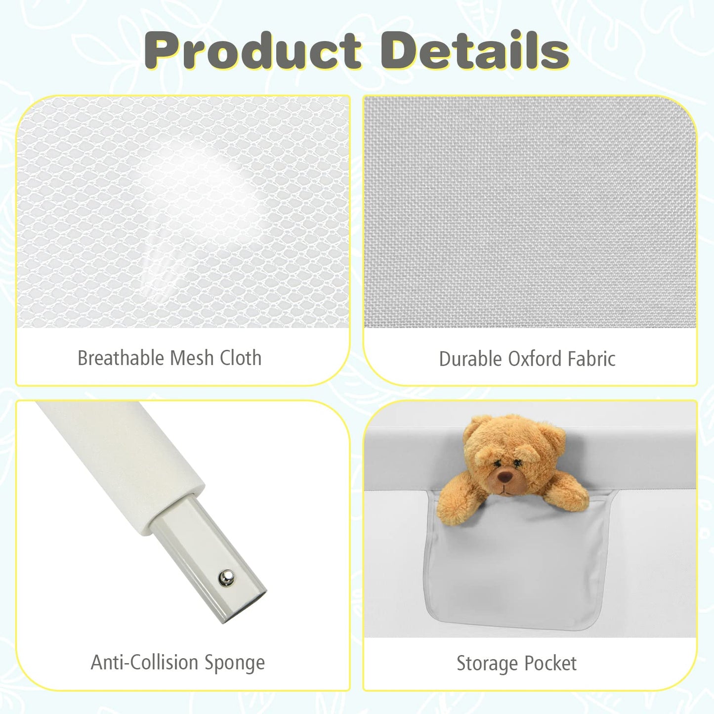 57’’ Extra Long, Height Adjustable & Foldable Baby Bed Rail