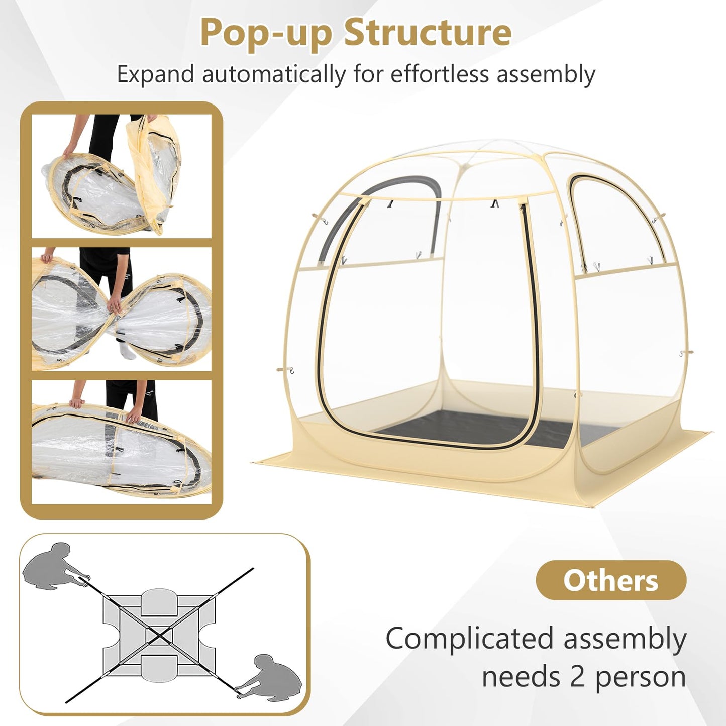 All Weather Clear Sport Shelter Dome House with Carrying Bag