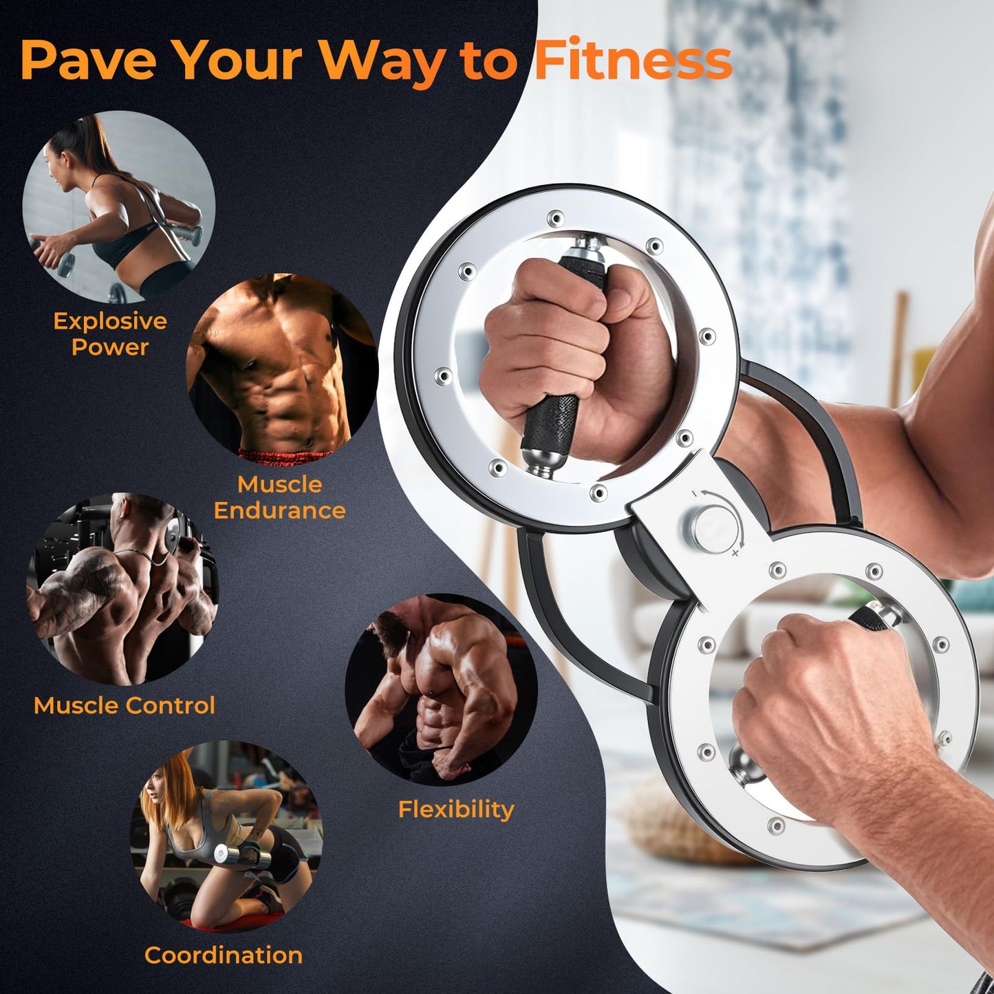 Arm Workout Equipment with Adjustable Resistance for Men and Women