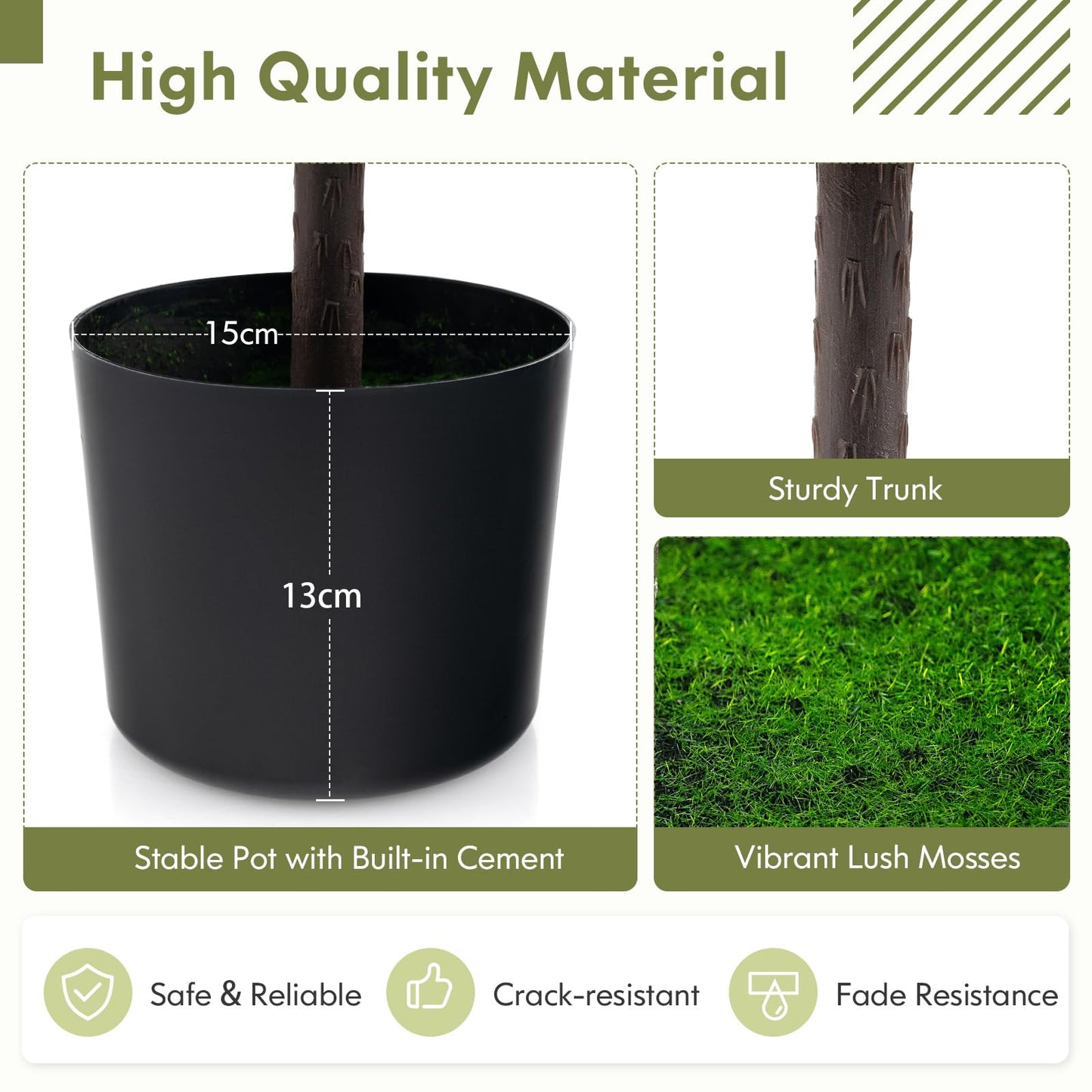 2 Piece Artificial Boxwood Topiary Ball Tree with UV Rated Leaves and 343 White Fruits