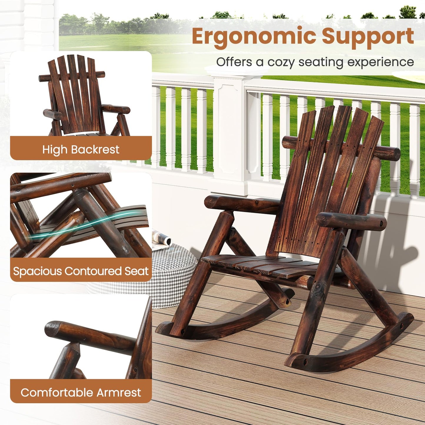 Adirondack Rocking Chair for Garden