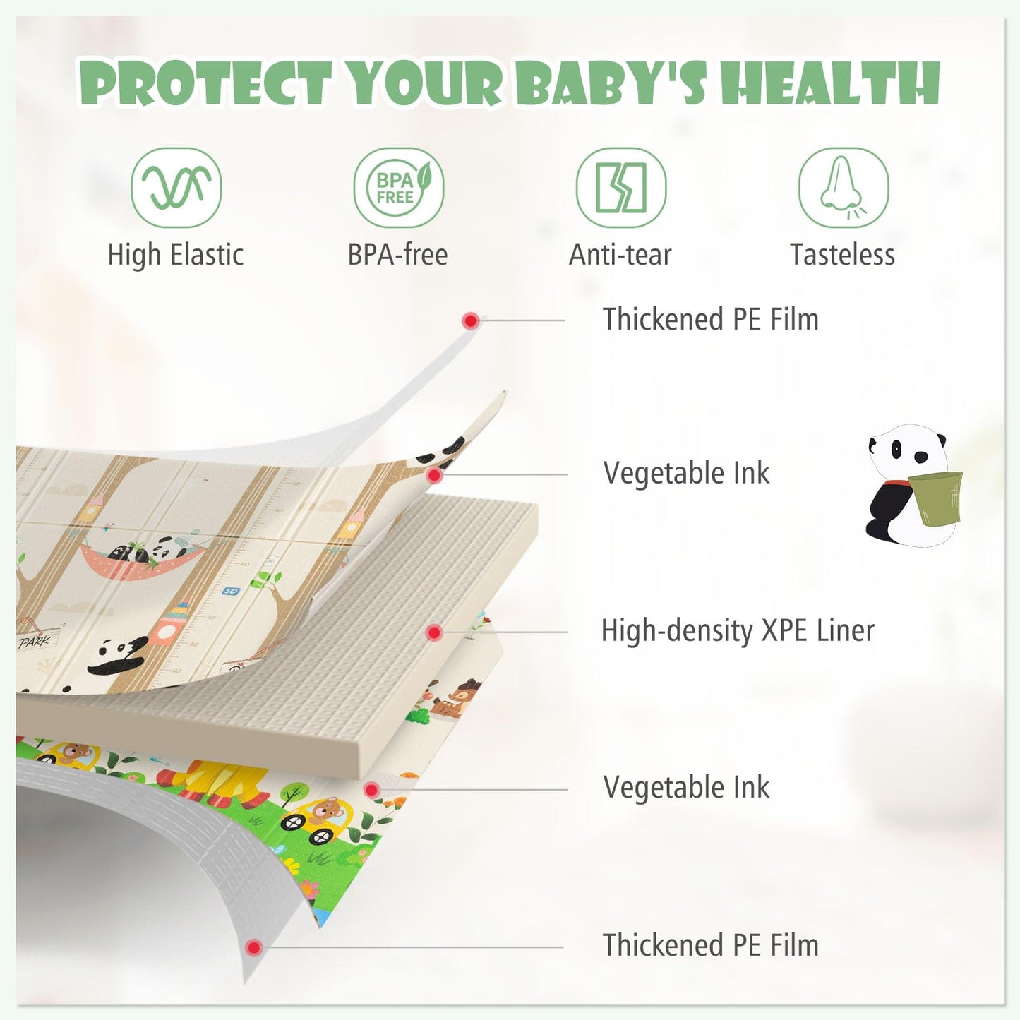 Double-Sided Extra Large Foam Playmat with Carrying Bag