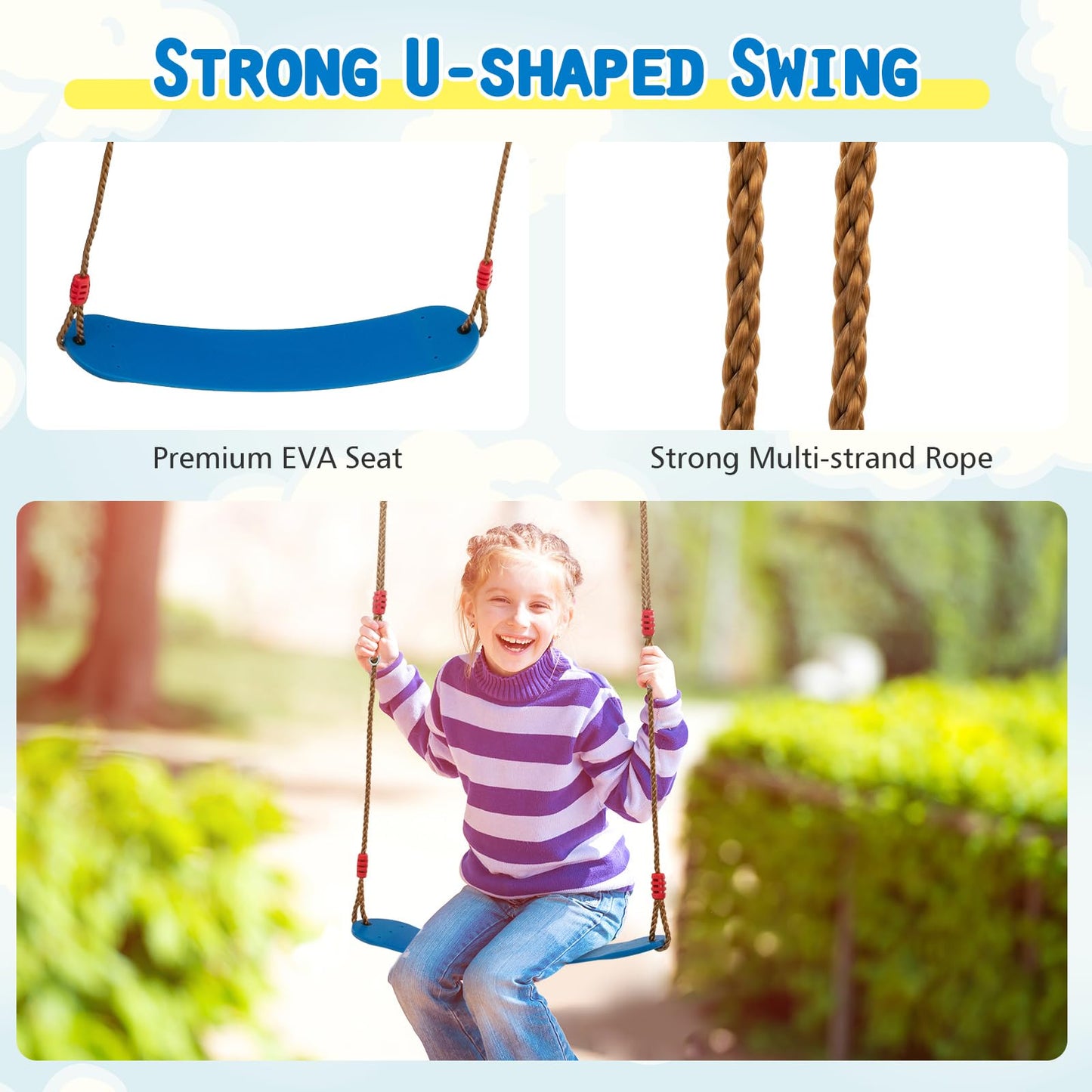 Heavy Duty Extra Large Metal Swing Frame with Platform Swing