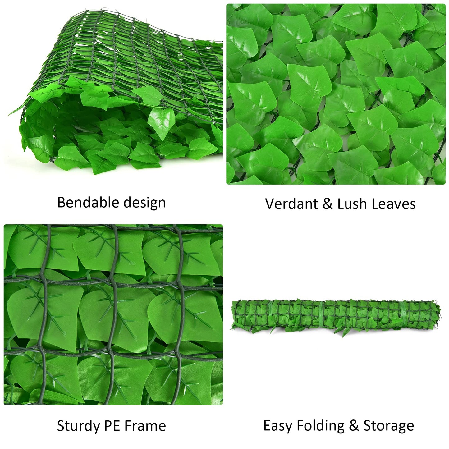 Ivy Leaf Trellis Expandable Artificial Hedge Fence