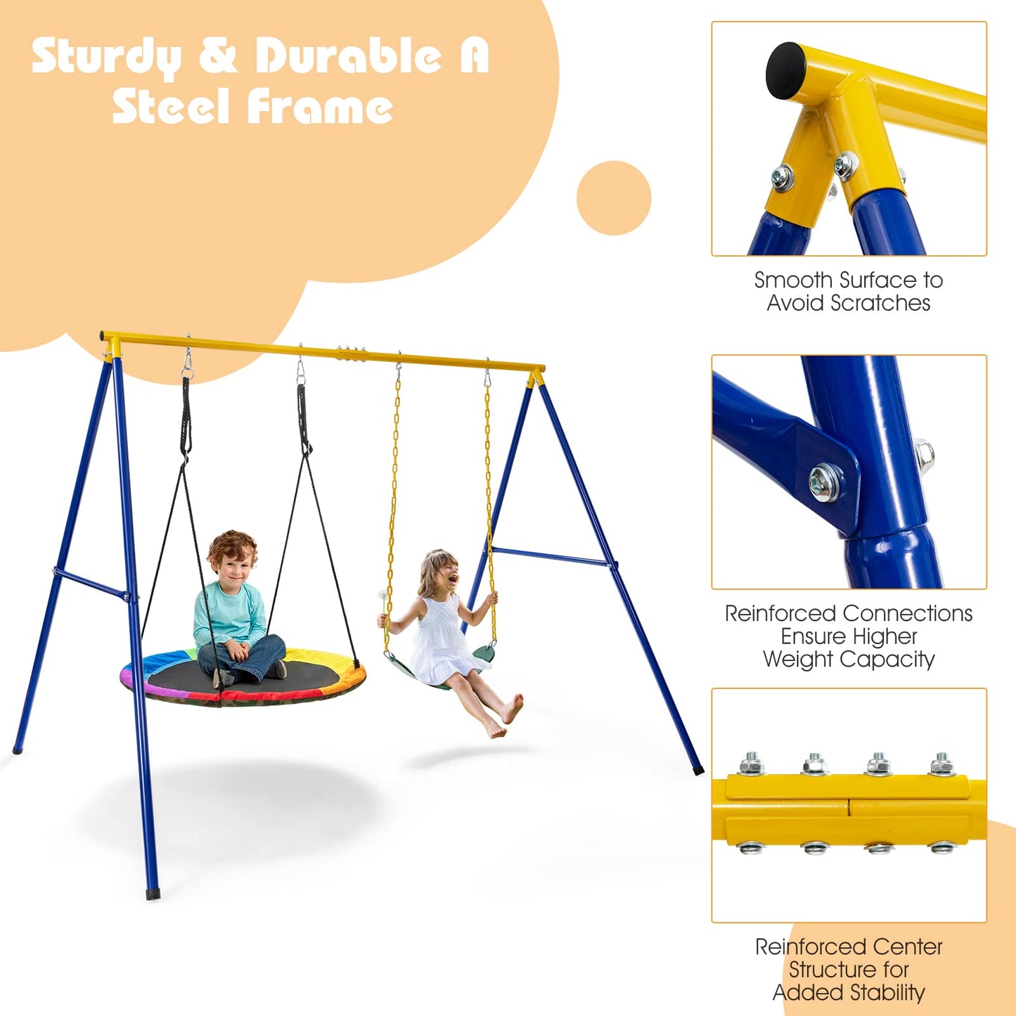 Metal Swing Stand for 2 Swings