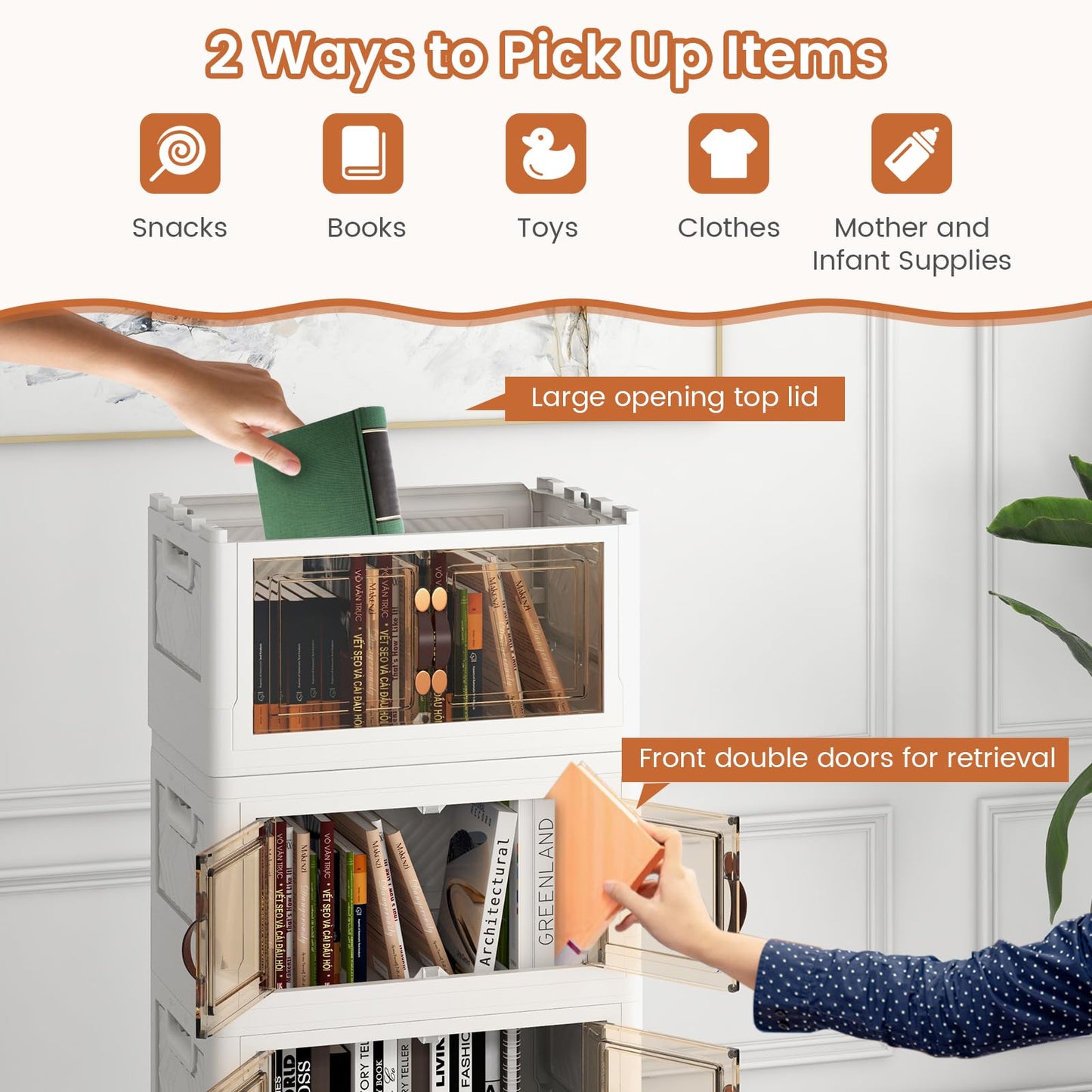 Folding Shoe Storage Cabinet with Lockable Wheels