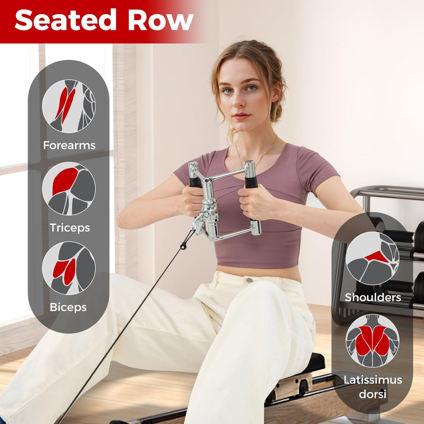 Cable Machine Attachment Set LAT Pulldown Attachments