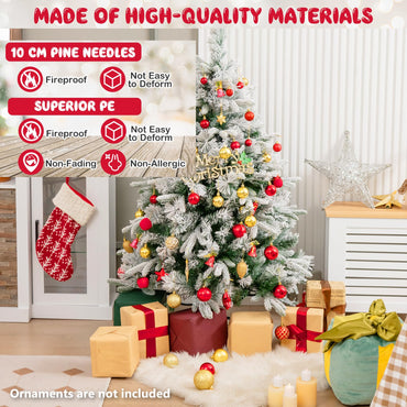 Artificial Christmas Tree with LED Lights, 8 Lighting Modes and Foldable Metal Stand