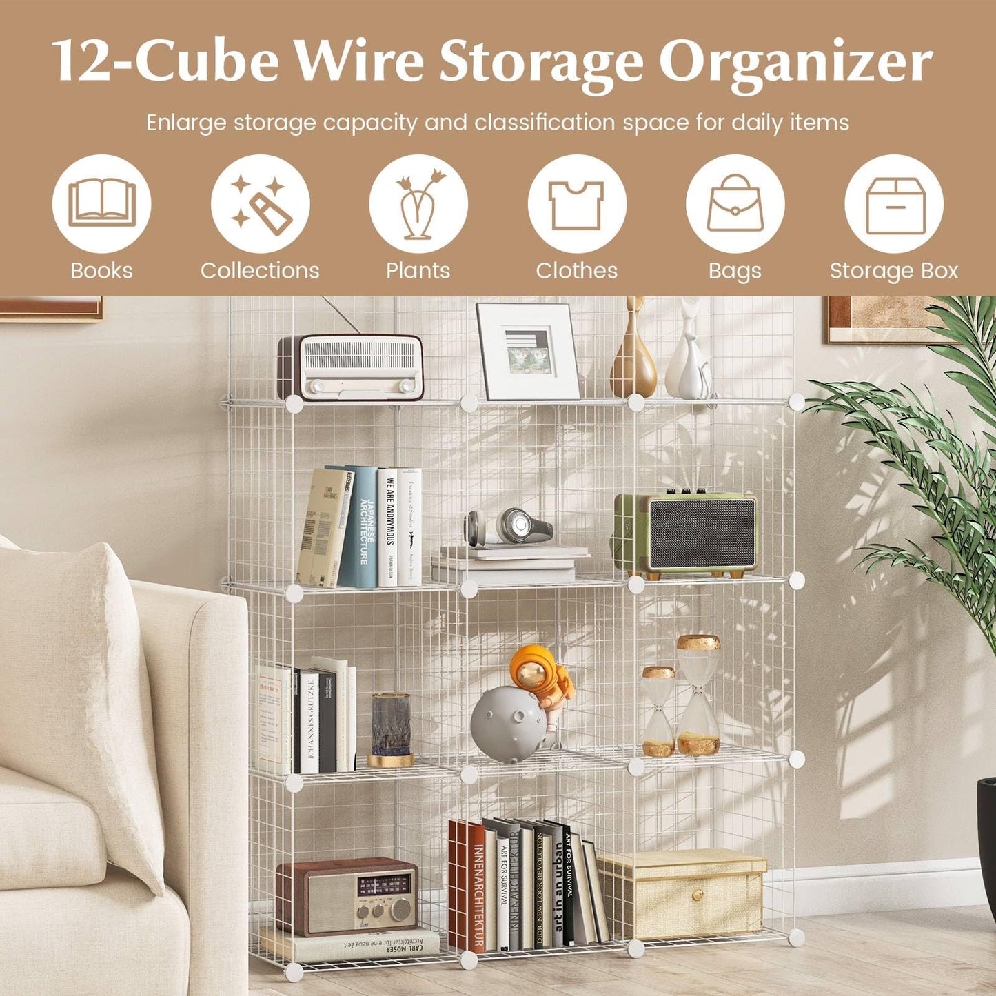 12 Wire Cube Storage Unit