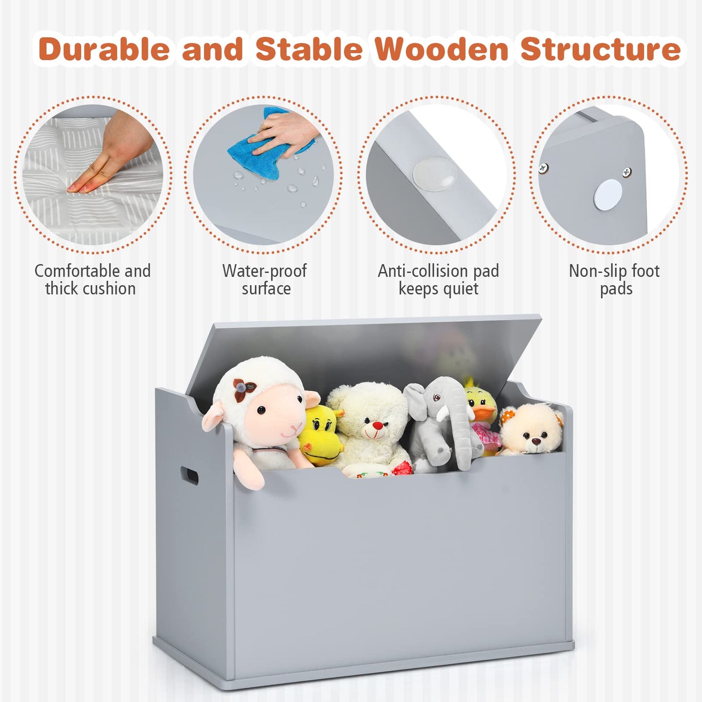 Kids Bench and Storage Chest with Cushion