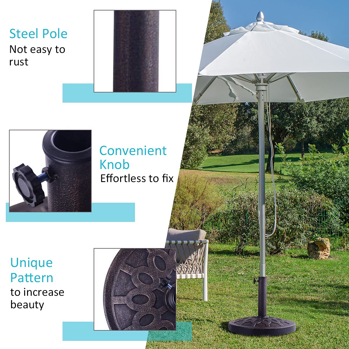 45 x 45 x 33cm Outdoor Heavy Duty Umbrella Stand Holder