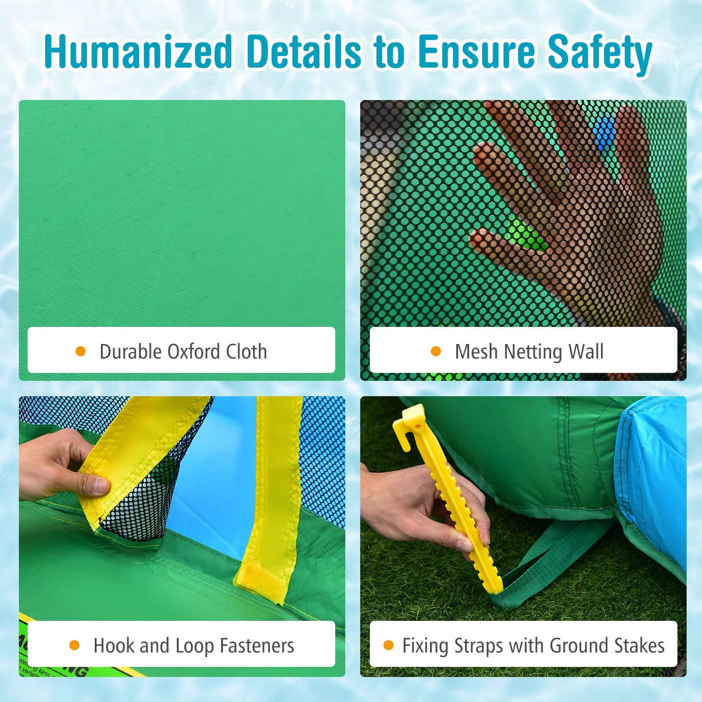 Kids Bouncy Castle with Dual Slides and Splash Pool for Outdoor Indoor Play