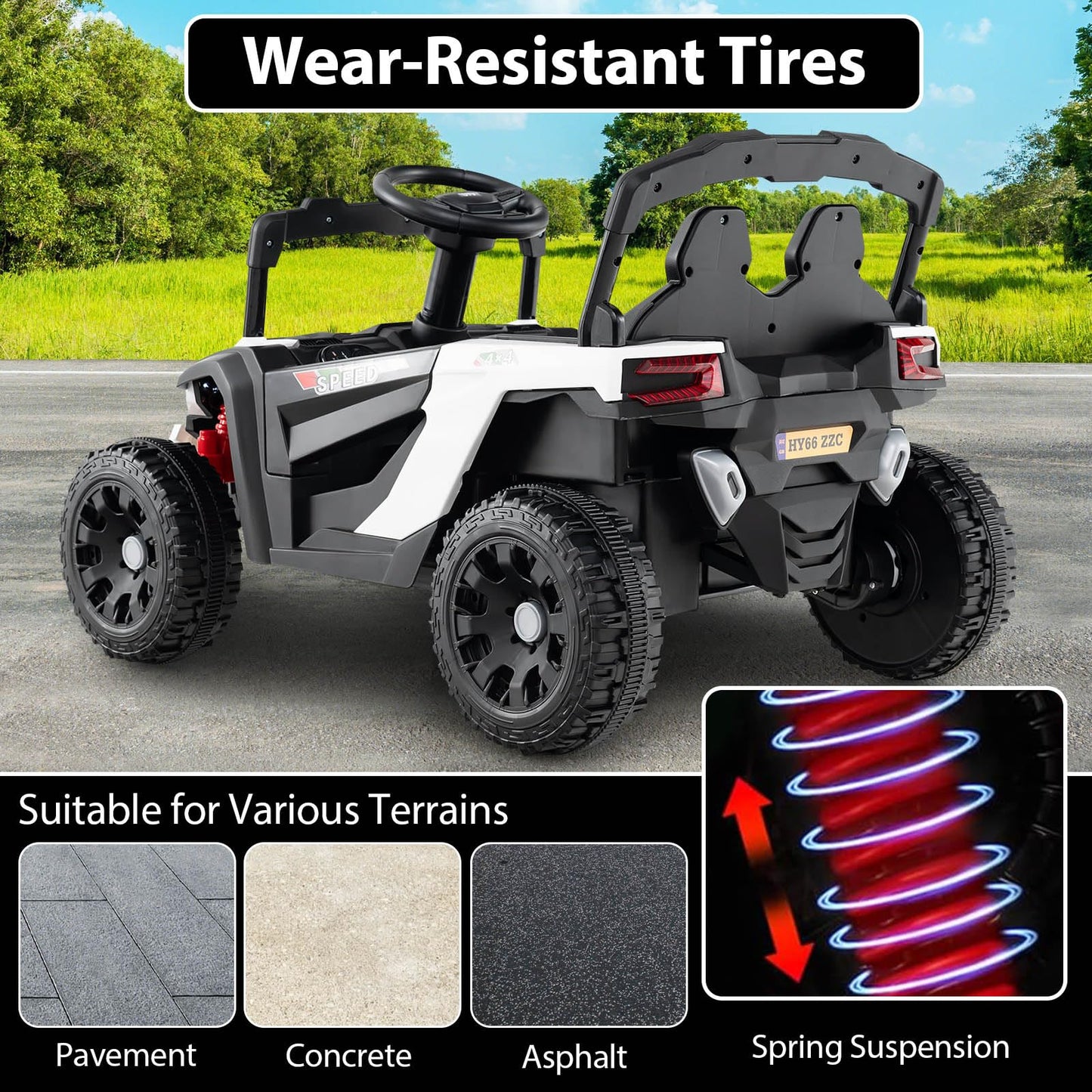 12V Kids Ride On Car Electric UTV with LED Lights and Music