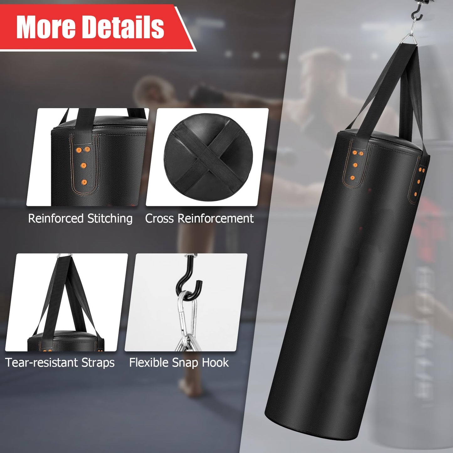 Kids Adults Boxing Bag Set with Hand Wraps Punching Training Kit for Workout