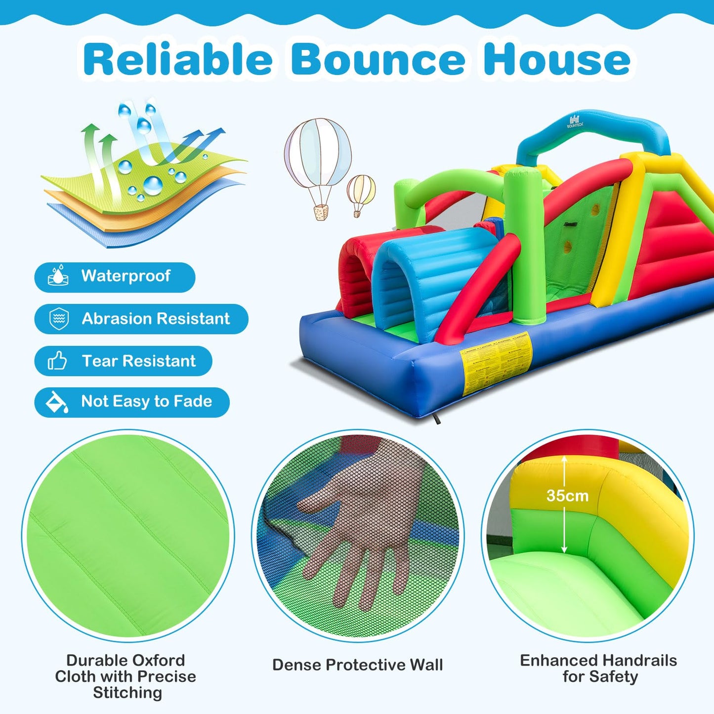 Giant Kids Bouncy Castle with Blower for Boys Girls 3-10 Years Old