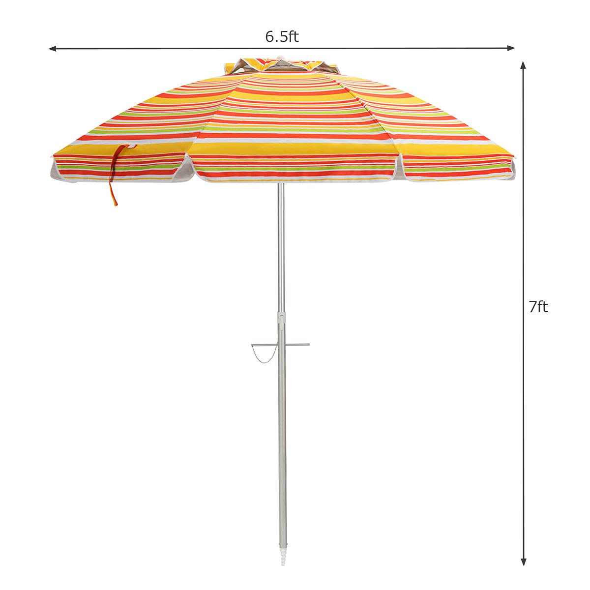 GiantexUK Portable Beach Umbrella, 2M Garden Parasol with UPF 50+ Sun Protection, Tilt Crank and Carry Bag